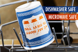 "We Are Happy to Serve You" Ceramic Coffee Cup (Shipping January/February 2023)
