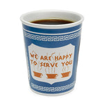 "We Are Happy to Serve You" Ceramic Coffee Cup (Shipping January/February 2023)