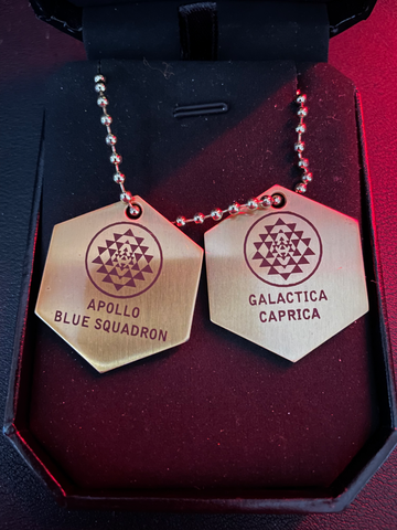 BATTLESTAR GALACTICA Replica Metal Dog Tags (WITH PANCREATIC CANCER ACTION NETWORK DONATION)