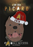 Picard's "Number One" Dog with 2019 Holiday Hat Collectible Pin (Star Trek: Picard)