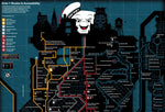 Ghostbusters New York City Subway Map Metal Sign