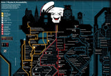 Ghostbusters New York City Subway Map Metal Sign
